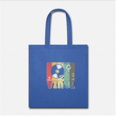 Vinyl Record Turntables Dj Music Royal Blue Tote Bag